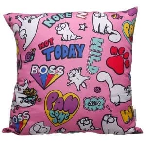 Pink Simons Cat Pawsome Cushion with Insert