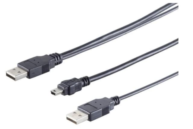 Microconnect USBAAB06 USB cable USB 2.0 0.6 m Mini-USB B USB A Black
