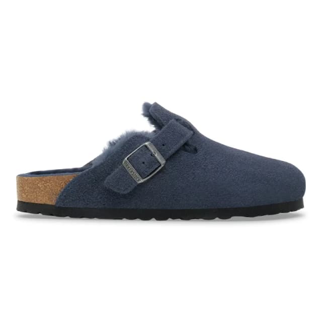 Birkenstock Sandals Birkenstock Boston BS Suede Leather/ Fur New Navy (Etroit) Bleu Unisex 37 Etroit