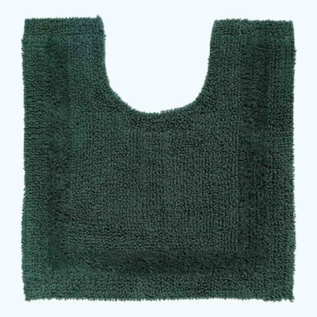 Homescapes Luxury Reversible Cotton Pedestal Mat - Forest Green