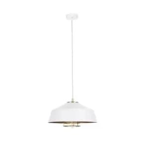 Electra Dome Pendant Ceiling Light Gold, White, 34cm, 1x E27