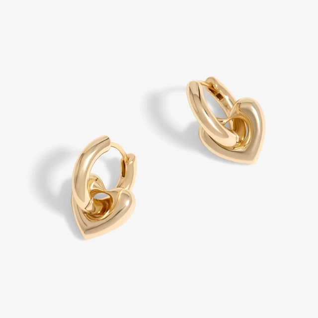 Jon Richard Gold Plated Polished Heart Door Knocker Earrings Gold