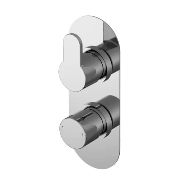 Balterley Pride Round Concealed Thermostatic Twin Shower Valve 1 Outlet - Chrome in Silver Silver Unisex
