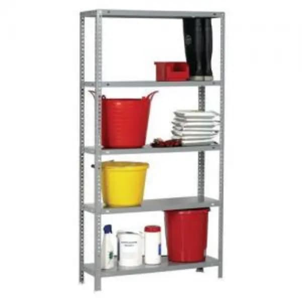 ESE Direct Bolted Steel Shelving with 5 Metal Shelves, 1800 H x 900 W x 300D (mm) 375266 Garage Shelving