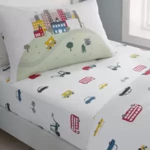 'Transport' Cotton Fitted Sheet