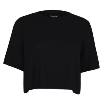 Firetrap Oversized Cropped T-Shirt - Black