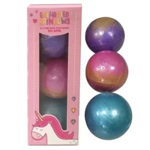 Set of 3 Enchanted Rainbow Unicorn Bath Bombs