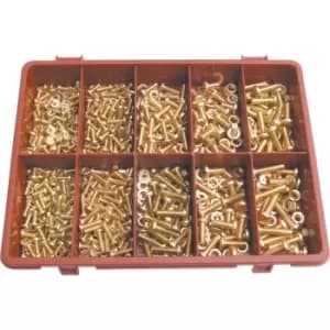Metric Slotted Pan Head M/C Screw Kit Brass