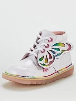 Kickers Girls Kick High Faeires Boot - White Glitter