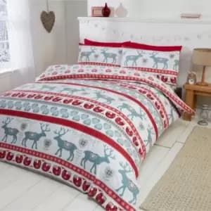 Rapport Home Furnishings Rapport Home Scandi Duvet Set Red Single