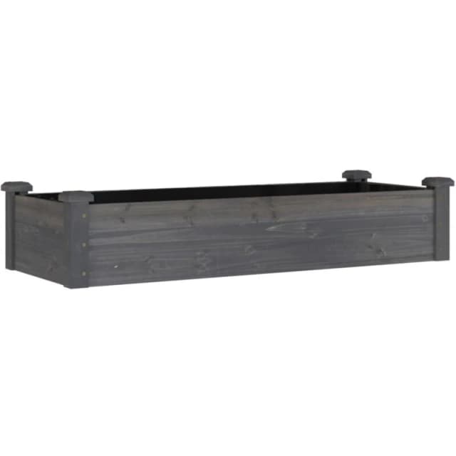 VIDAXL Garden Raised Bed with Liner Grey 120x45x25cm Solid Wood Fir Vidaxl 8720845824167