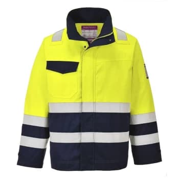 Portwest - MV25YNRS - sz S Hi-Vis Modaflame Jacket - Yellow/Navy