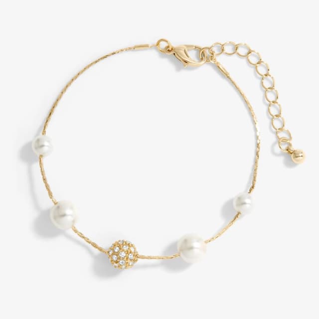 Jon Richard Gold Plated Fine Pearl And Pave Bracelet Gold