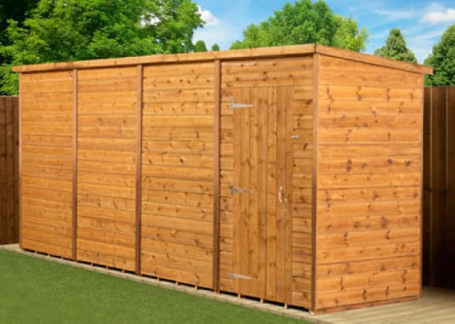 Empire Sheds Empire Modular Pent 16X4 Dipped Treated Tongue And Groove Wooden Garden Shed Single Door No Windows (16' X 4' / 16ft X 4ft) (16X4)