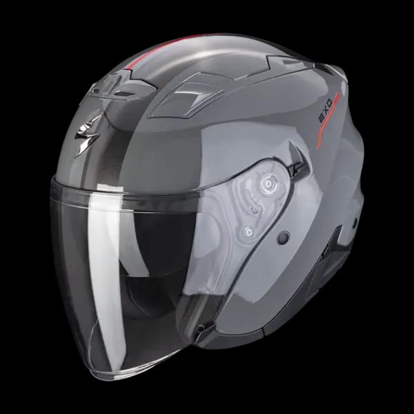 Scorpion EXO-230 SR Cement Grey-Red Jet Helmet Size XS