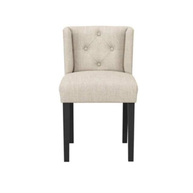 LPD Shay Stone Winged Armless Dining Chair With Anthracite Linen Fabric (1 Per Pack)