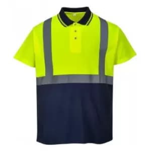 Portwest Mens Hi-Vis Two Tone Polo Shirt (L) (Yellow/Navy)