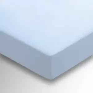 Helena Springfield Brushed Cotton Kingsize Fitted Sheet, Chambray Blue