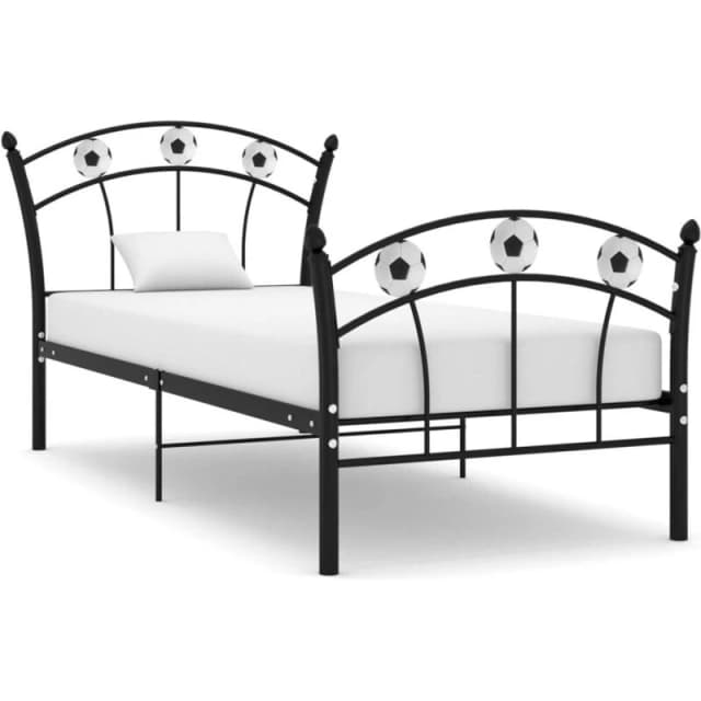 VIDAXL Bed Frame without Mattress Black Metal 90x200cm Vidaxl 8720286195468
