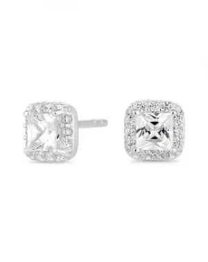 Simply Silver Square Halo Earring