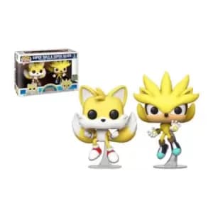 Sonic The Hedgehog Super Tails & Super Silver SDCC 2020 EXC 2-Pack Pop! Vinyl Figures