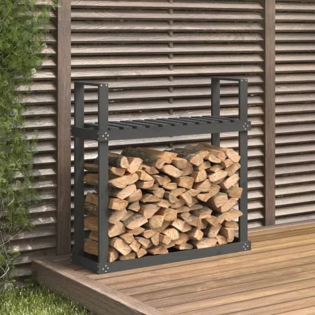vidaXL Firewood Rack Grey 110x35x108.5cm Solid Wood Pine, Grey 823859