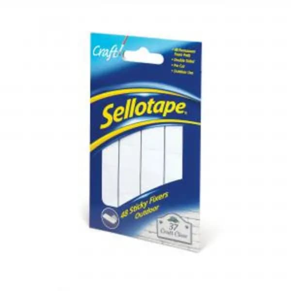 Sellotape 48 Sticky Fixers Outdoor Permanent Double Sided Pads 20mm x EXR38175HK