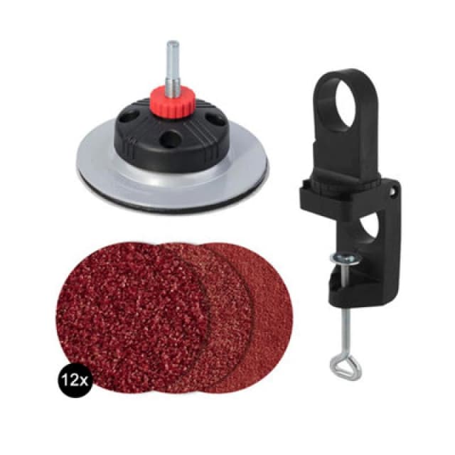 Wolfcraft Stationary 'Sanding Drill' Use for Power to a Sender, 14 Pcs Black