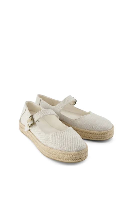 TOMS Womens Carolina Mary Jane Shoe in Natural Size: 8 Natural Female 8