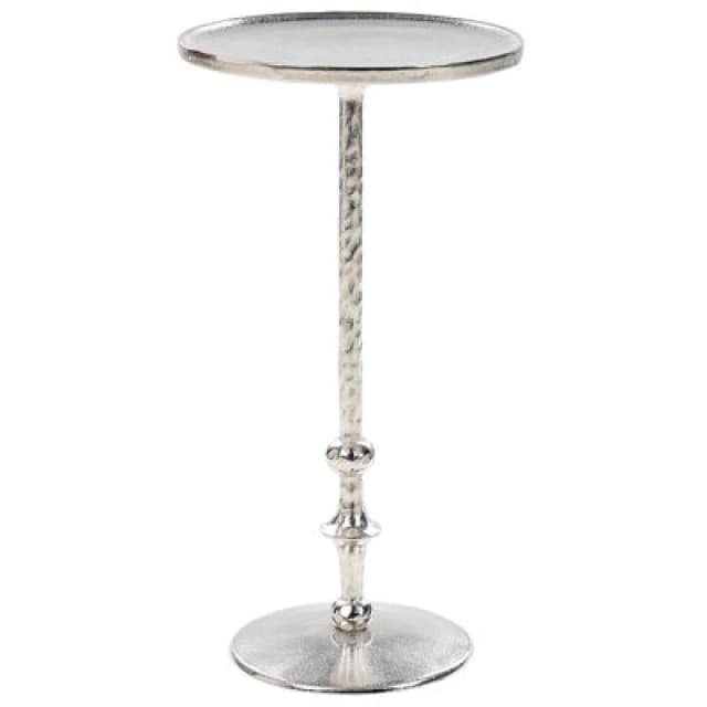 Beliani Side Table Meda Metal Silver