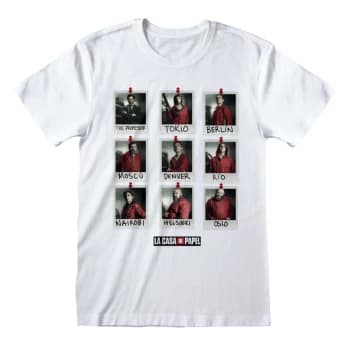 La Casa De Papel - Polaroid Unisex Large T-Shirt - White