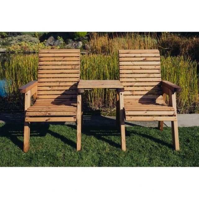 Churnet Valley Garden Furniture Ltd Valley Love Seat Square - Partially Assembled - Set of Cushions Inc in Brown Brown Unisex