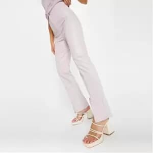 Missguided Faux Leather Straight Leg Trousers - Pink