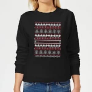 Star Wars On The Naughty List Pattern Womens Christmas Sweatshirt - Black