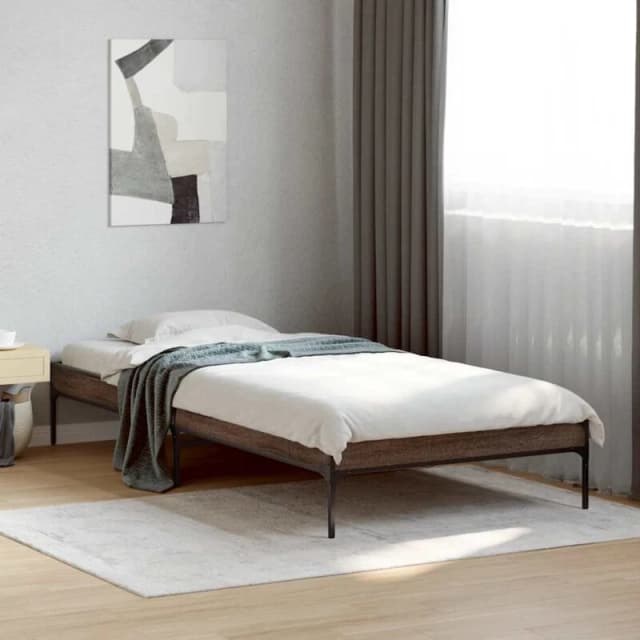 VIDAXL Bed Frame without Mattress Brown Oak 75x190cm Small Single Vidaxl 8721012985865