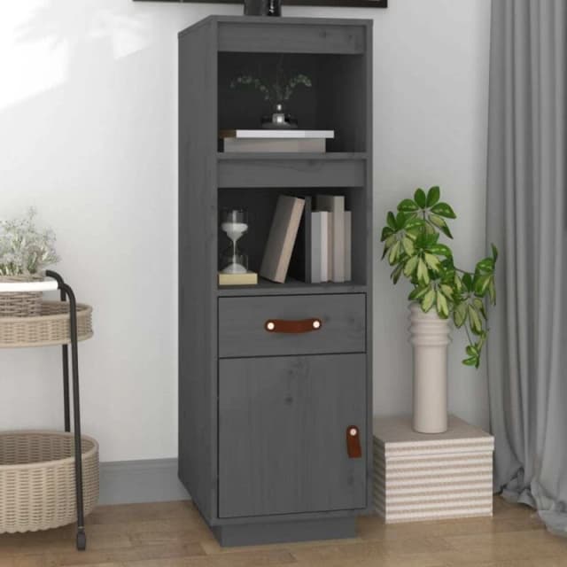 Vidaxl Highboard Grey 34X40X108,5cm Solid Wood Pine, Grey 820154