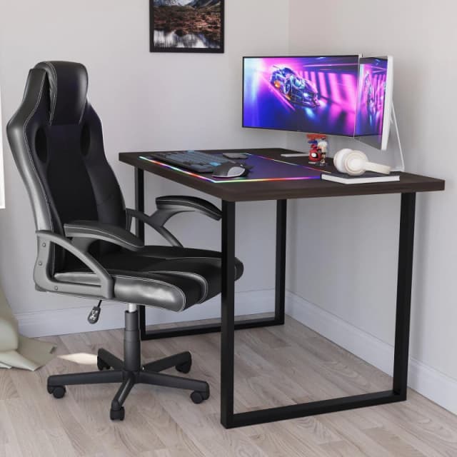 Lassic Vida Designs Gaming Desk With U Shape Legs Walnut unisex One Size