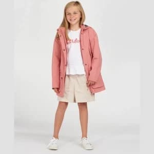 Barbour Girls Clyde Waterproof Jacket - Vintage Rose - L (10-11 Years)