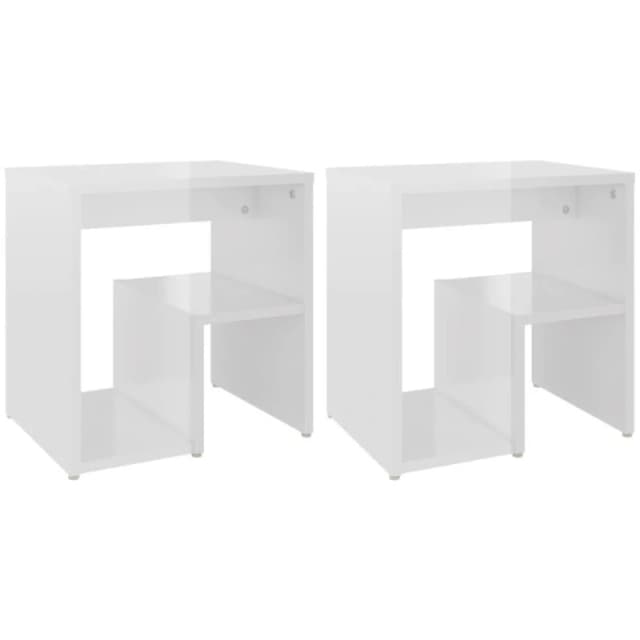 VIDAXL Bed Cabinets 2 pcs High Gloss White 40x30x40cm Engineered Wood Vidaxl 8720286558478