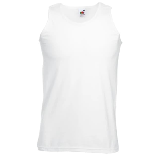 Fruit Of The Loom Fruit of the Loom Men Athletic Sleeveless Vest Tank Top in White Size: Small White S Male 5055747632590