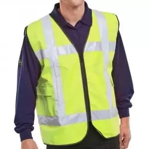 Light Vest Safety Basic Front Light C W Pockets Saturn Yellow L XL