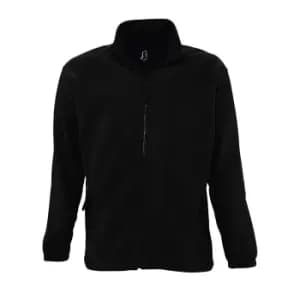 SOLS Mens North Full Zip Outdoor Fleece Jacket (4XL) (Black)