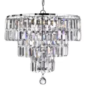Empire 5 Light Chandelier Chrome Finish, E14