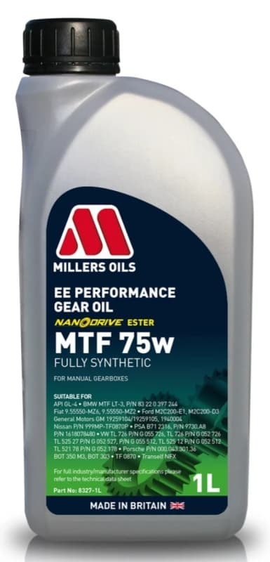 MILLERS OILS 8327-1 Transmission Oil 75W, Capacity: 1l, Full Synthetic Oil Transmission Oil (1667)
