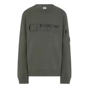 CP COMPANY Double Logo Sweater - Green