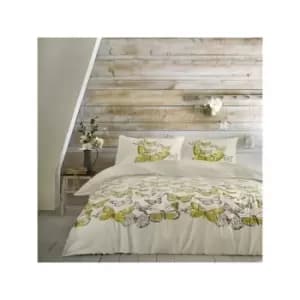 Dreams & Drapes Mariposa Butterfly Easy Care Duvet Cover Set, Ochre, Super King