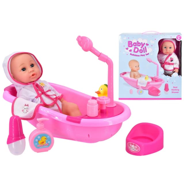 Baby Doll Bathtime Play Set with Bathing & Dolls Accessories Multi unisex