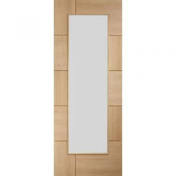 XL Joinery Ravenna Unfinished Oak Clear Glazed Internal Door - 1981mm x 762mm (78 inch x 30 inch)
