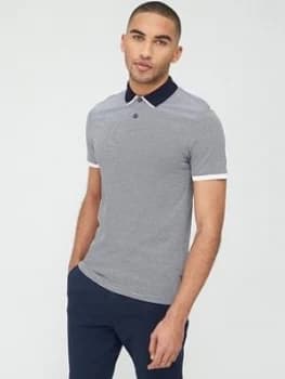 Ted Baker Caffine Stripe Polo Shirt - Navy, Size 5, Men