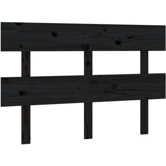 Vidaxl Bed Headboard Black 144X3X81cm Solid Wood Pine, Black 819074